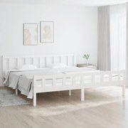 vidaXL Bedframe massief hout wit 200x200 cm