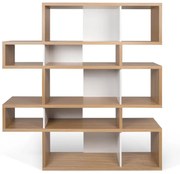 TemaHome London Design Boekenkast Eiken - Wit - 156x34x160cm.