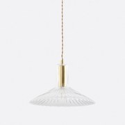 Hanglamp in messing en geribbeld glasØ24,5cm, Gramma