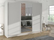Kledingkast Closico Durion I, Wit, 215x200x58cm, 169 kg, Kledingkast deuren: Schuivend, Aantal planken: 9, Aantal planken: 9