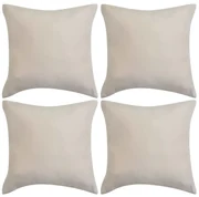 vidaXL Kussenhoezen 4 stuks beige imitatie suède 50x50 cm polyester
