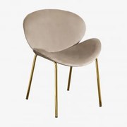 Eetkamerstoel In Fluweel Fior Gold Grijs – Taupe – Koel & Goud - Sklum