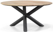 Dining Tuintafel rond 150 cm Aluminium/teak Grijs Fabriano