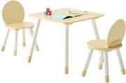 VEVOR Kindertafel met 2 stoelen, afgeronde randen en tafelblad met graffiti-print, kunsttafelset voor lezen, leren, tekenen, schrijven, kinderzitset voor kinderdagverblijf, knutseltafel, speeltafel