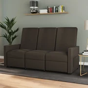 vidaXL Fauteuil 3-zits verstelbaar stof bruin