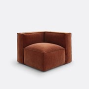 Hoekelement voor modulaire bank, in vintage ribfluweel, Seven