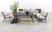 Sergio lounge dining set met stoel - Carbon/Desert - 3-delig rechts