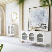 Kare Design Naxos Tv-meubel Met Ribbelglas Off White - 120x40x60cm.