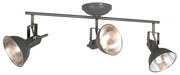 Industriële spot antraciet draai- en kantelbaar 3-lichts - Tommy