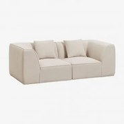 2-delige Modulaire Bank Gestoffeerd Cardea Stof Chenille Beige – Crème - Sklum
