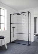 Riho Grid GB402 inloopdouche 140x200cm met 30cm zijwand zwarte profielen 6mm