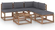 vidaXL 6-delige Loungeset pallet met kussens geïmpregneerd grenenhout