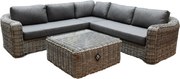 Las Palmas hoek loungeset 4-delig grijs wicker