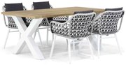Tuinset 4 personen 180 cm Wicker Zwart Lifestyle Garden Furniture Dolphin/Cardiff