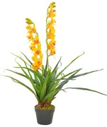 vidaXL Kunstplant met pot orchidee 90 cm geel