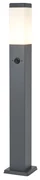 Buitenlamp antraciet met opaal glas 80cm IP44 met stopcontact en bewegingssensor - Malios Modern E27 IP44 Buitenverlichting