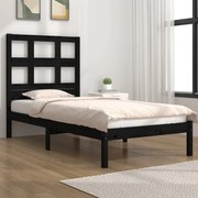 vidaXL Bedframe massief grenenhout zwart 90x190 cm 3FT Single