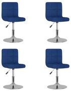 vidaXL Eetkamerstoelen draaibaar 4 st stof blauw