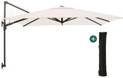 + 10% kassakorting | Parasol Shadowline muurparasol | Inclusief hoes | Vierkant | 250x250cm | Met draaihendel | Wit | Kees Smit Tuinmeubelen