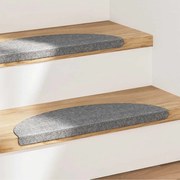 vidaXL Trapmatten zelfklevend 15 st 56x17x3 cm grijs