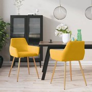 vidaXL Eetkamerstoelen 2 st fluweel geel