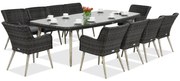 Exclusieve dining tuinset met grote tafel Córdoba voor 10 personen Garden Point antraciet