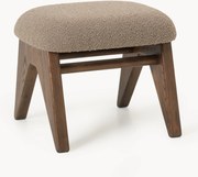 Kruk Shenay van essenhout met bouclé bekleding