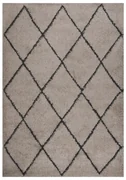 vidaXL Vloerkleed shaggy hoogpolig 140x200 cm beige en antracietkleur