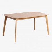Rechthoekige Eettafel 150x90 Cm In Elba Hout Natuurlijk Hout - Sklum