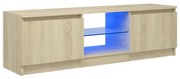 vidaXL Tv-meubel met LED-verlichting 120x30x35,5 cm sonoma eikenkleur