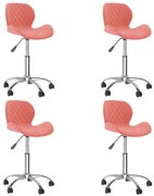 vidaXL Eetkamerstoelen draaibaar 4 st fluweel roze