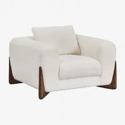 Grevena Fauteuil Van Schapenvacht Chenille White - Sklum