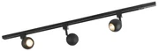 Modern railsysteem met 3 Spot / Opbouwspot / Plafondspots zwart 1-fase - Iconic Gissi Modern GU10 Binnenverlichting Lamp