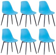 vidaXL Eetkamerstoelen 6 st PP blauw