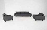 Flow. Easey stoel-sofa set sooty All Weather loungeset Zwart Sunbrella loungeset Stoel-bank loungeset outdoor textiel - weerbestendig
