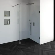 BRAUER Create Inloopdouche - 120x200cm - profielloos - 30cm - zijwand - antikalk - 8mm veiligheidsglas - geborsteld RVS 4JC2-120/30G