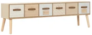 vidaXL Tv-meubel met 6 lades 130x30x40 cm massief grenenhout