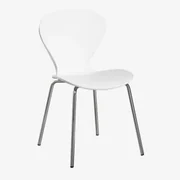 Set Van 4 Stapelbare Eetkamerstoelen Uit Wit & Grijs – Chroom - Sklum