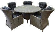 Marina Riccione dining tuinset 150 cm 6-delig grijs verstelbaar