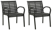 vidaXL Tuinstoelen 2 st staal en HKC zwart