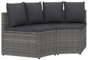 vidaXL 2-delige Loungeset met kussens poly rattan grijs