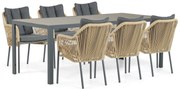 Tuinset 6 personen 200 cm Aluminium/Rope Taupe De Laan Projects