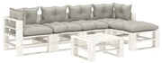 vidaXL 6-delige Loungeset met taupe kussens pallet hout