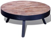 vidaXL Salontafel rond gerecycled teakhout