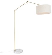 Vloerlamp goud met kap lichtgrijs 50 cm verstelbaar - Editor Design, Modern E27 Binnenverlichting Lamp