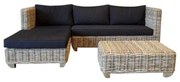 Toronto chaise longue loungeset rechts 3-delig naturel rotan