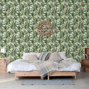 DUTCH WALLCOVERINGS Behang Palm Trees groen en wit