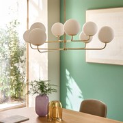 Hanglamp in messing en opaline glas, Moricio
