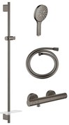 GROHE Grohtherm 1000 thermostatische doucheset smartactive rond hard graphite geborsteld sw98744/sw98821/sw472324/sw472379/