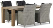 Tuinset 4 personen 200 cm Wicker Grijs Garden Collections Buckingham/Brighton